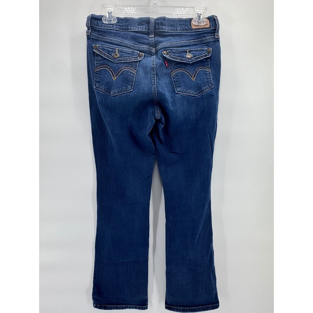 Levi Strauss Womens Bootcut Jeans Dark Wash Embellished Pockets Size 6M - Picture 3 of 6